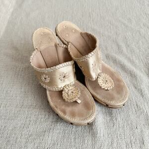 Jack Rogers Gold Marbella Wedge Sandal - 6.5